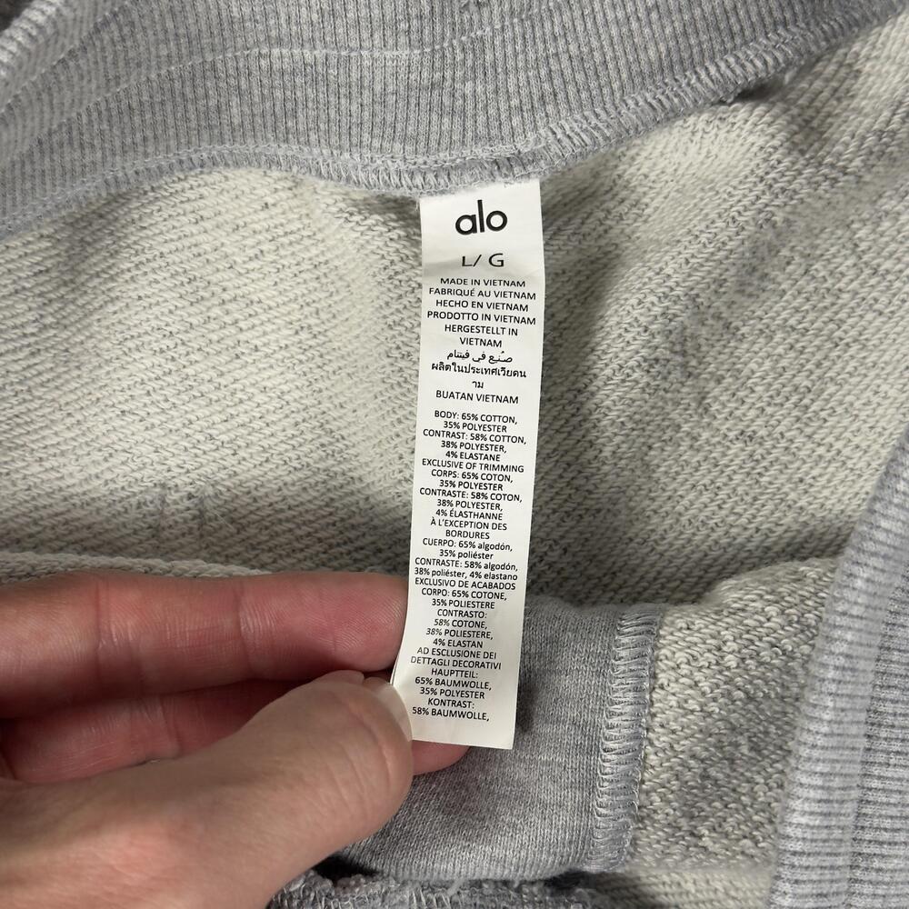 Alo Shorts Mens Large Gray French Terry Yoga Elastic Waist Lounge - Picture 3 of 9